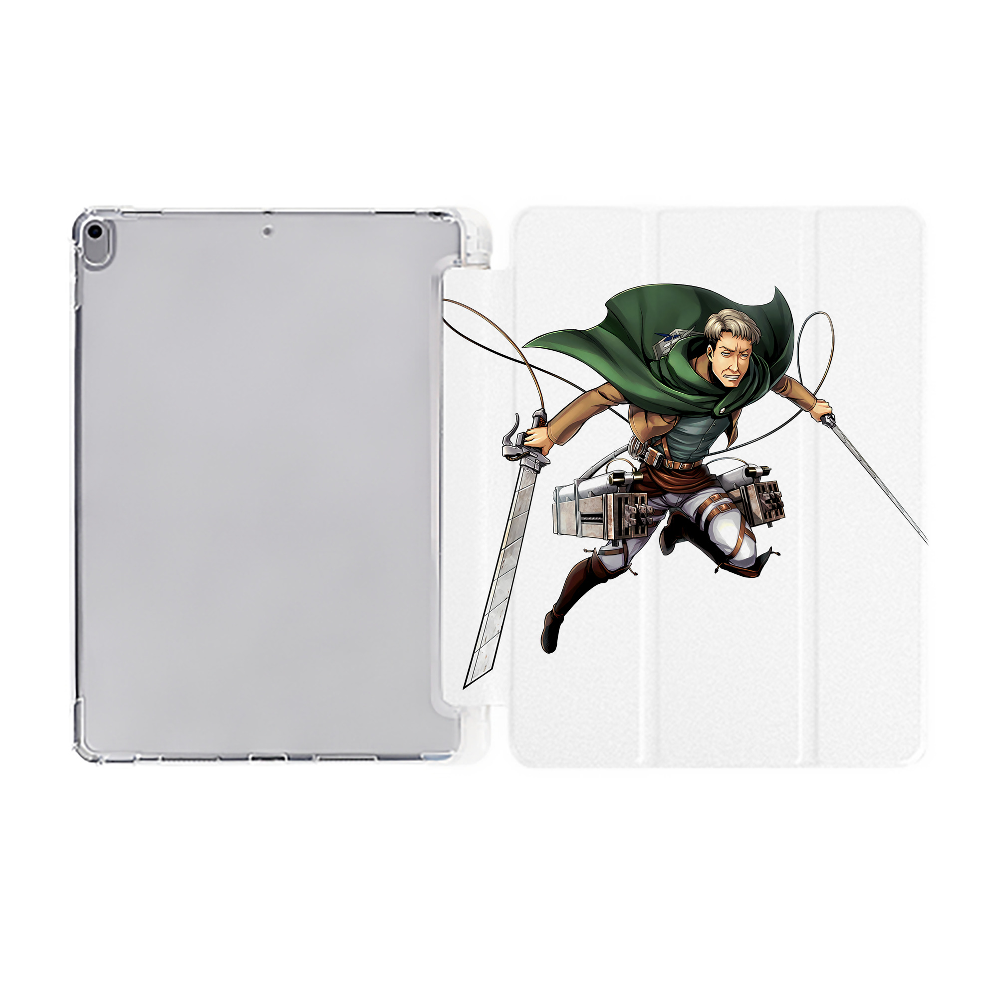 （画像用） 進撃の巨人 Attack on Titan IPad ケース ペン収納付き 三つ折りスタンド PUレザー×シリコン 対応機種9.5/10.5/10.9インチ